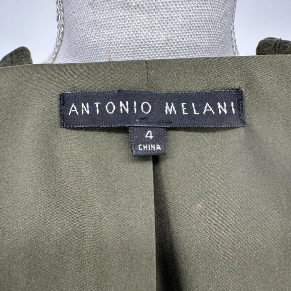 ANTIONIO MELANI Olive Green Business Blazer size 4 - Picture 7 of 8